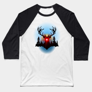 Holiday Spirit Christmas Outdoors red nose reindeer Baseball T-Shirt